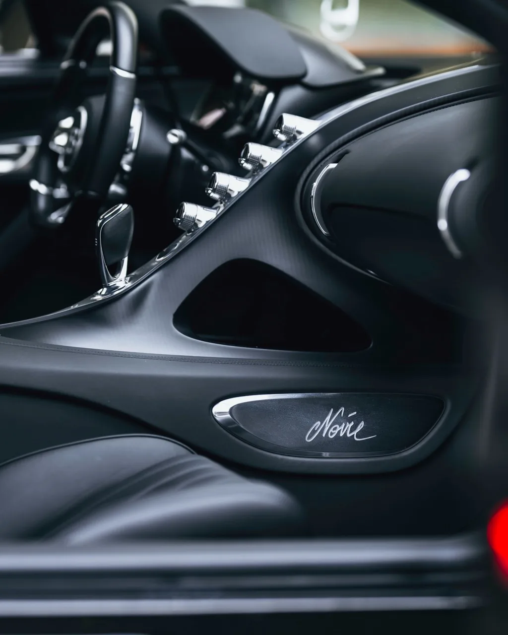2020 Bugatti Chiron Sport interior, center console, Black
