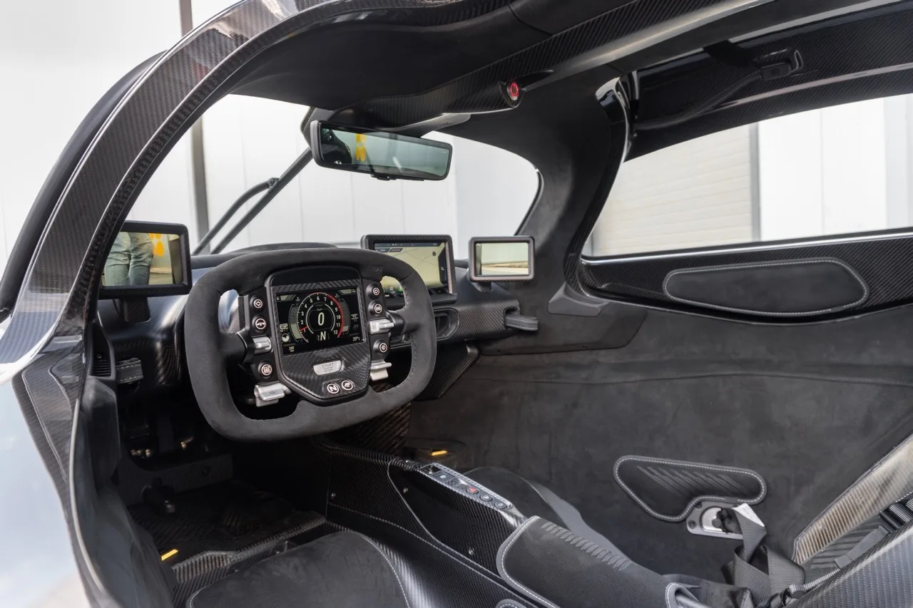 2022 Aston Martin Valkyrie interior, dashboard, Pure Black Plain Alcantara