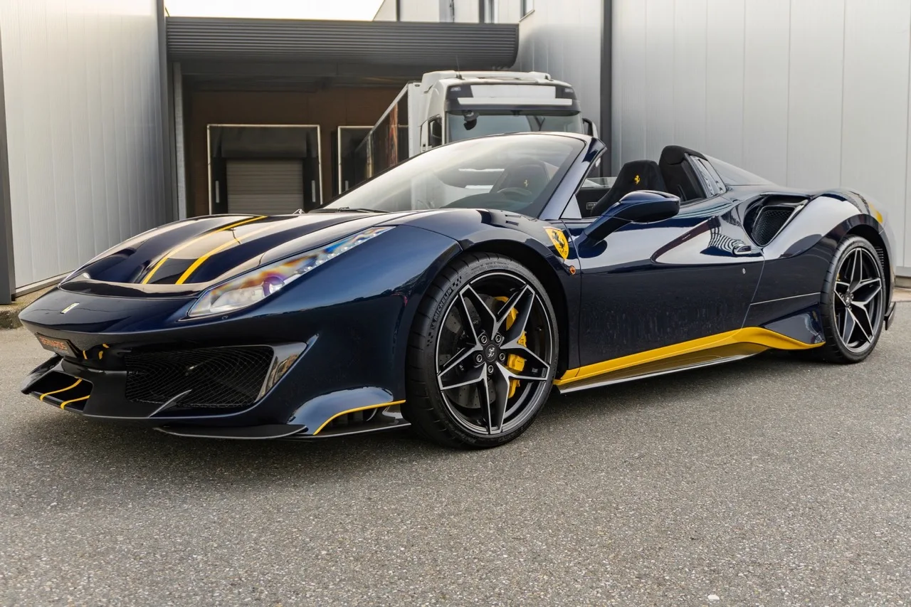 2020 Ferrari 488 Pista Spider for sale, exterior, Blu Hembery