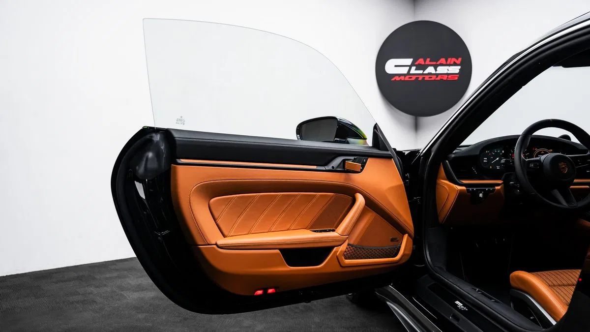 2024 Porsche 911 S/T Heritage 1 interior, door panel, Tan