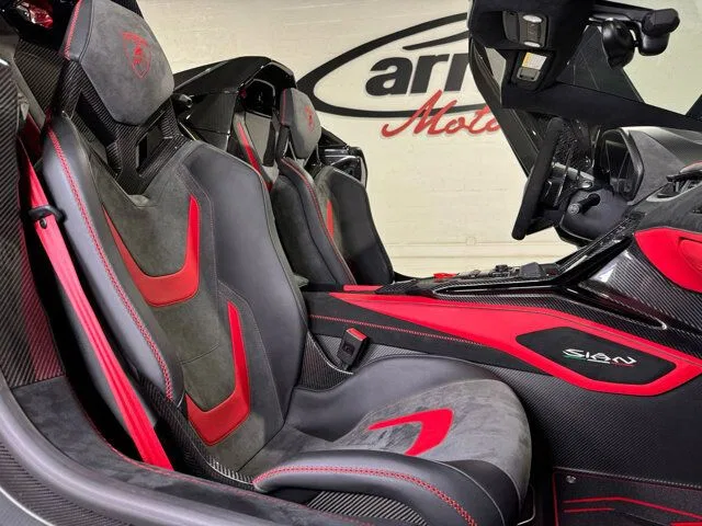 2021 Lamborghini Sian Roadster interior, seats, Black with hexagonal accents