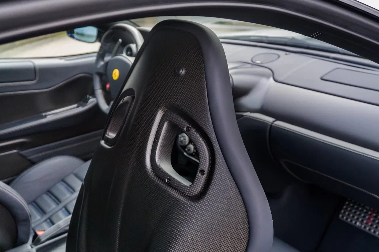 2011 Ferrari 599 GTO interior, door panel, Blu Scuro
