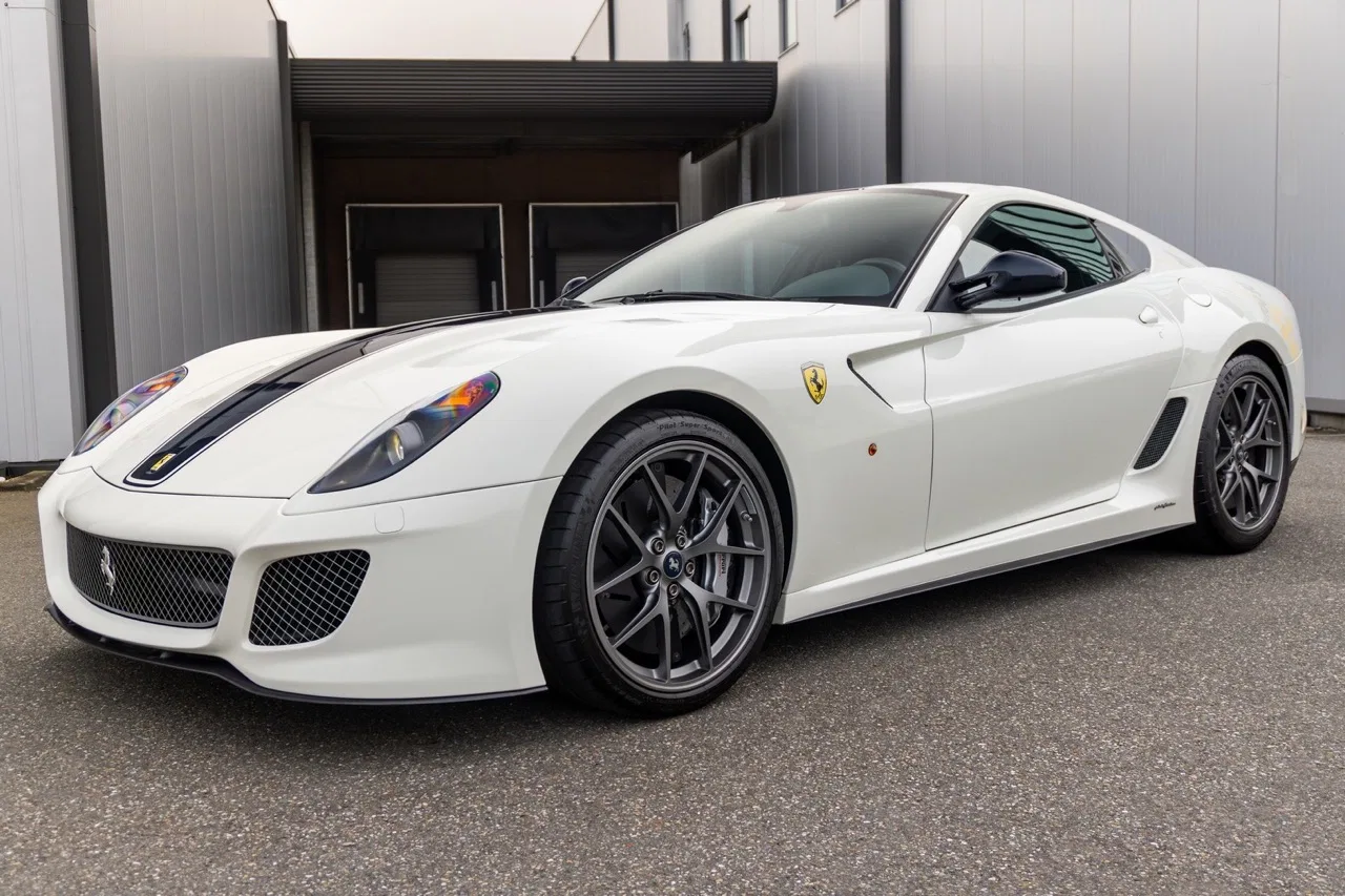 2011 Ferrari 599 GTO for sale, exterior, Bianco Avus