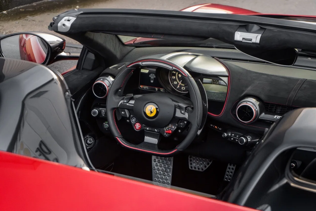 2024 Ferrari 812 Competizione Aperta interior, dashboard, Nero Alcantara