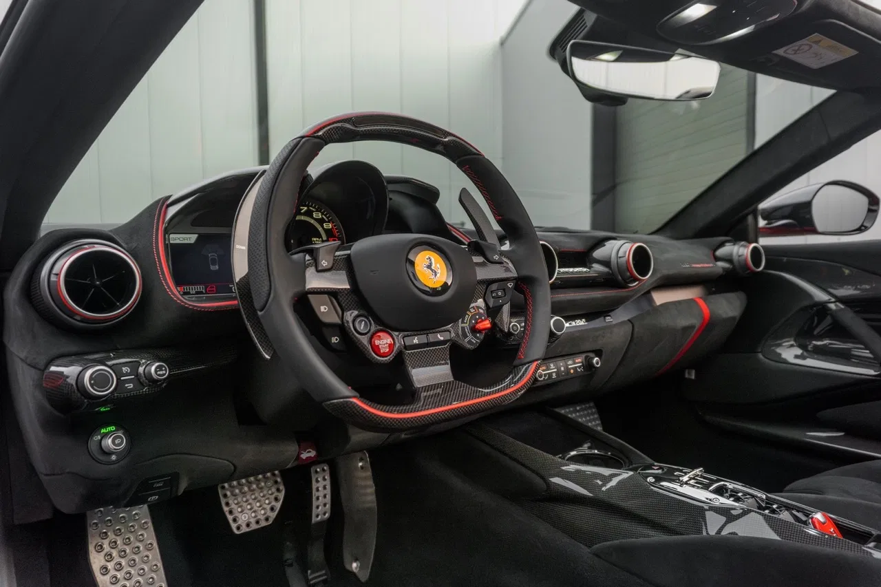 2024 Ferrari 812 Competizione Aperta interior, dashboard, Nero Alcantara