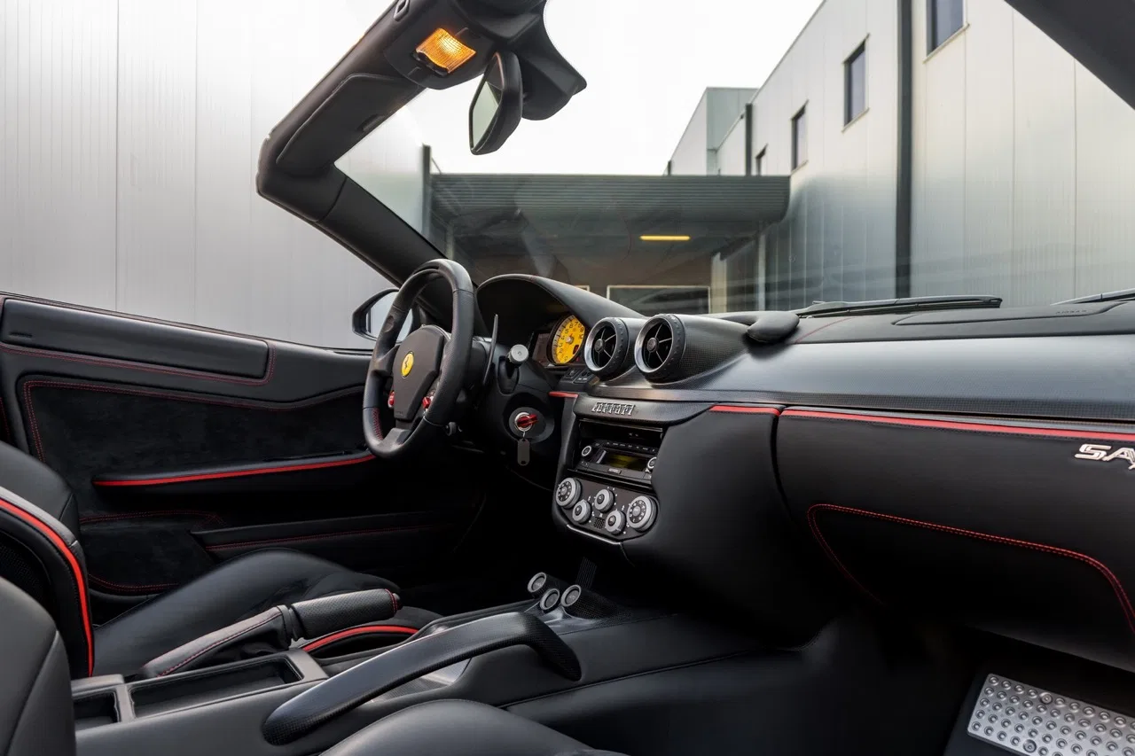 2011 Ferrari SA Aperta interior, dashboard, Nero leather and Alcantara