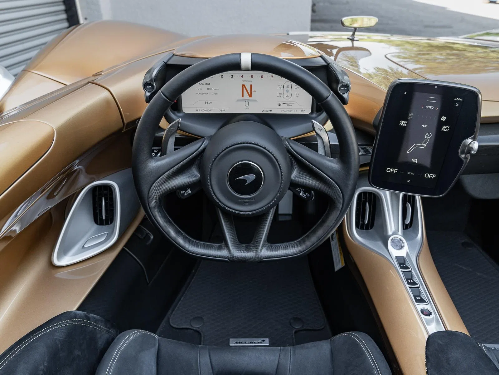 2021 McLaren Elva XP2 interior, dashboard, Black (Custom trim)
