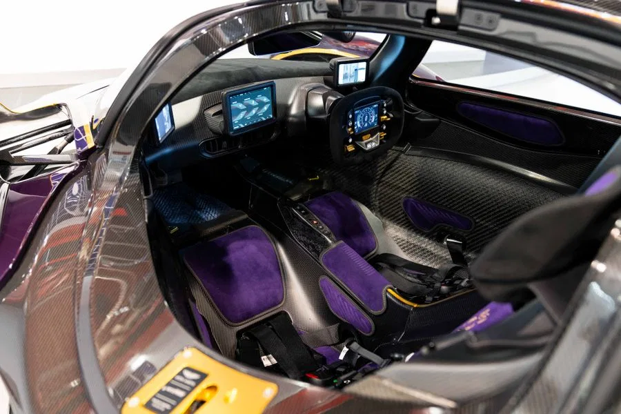 2024 Aston Martin Valkyrie interior, Purple Alcantara