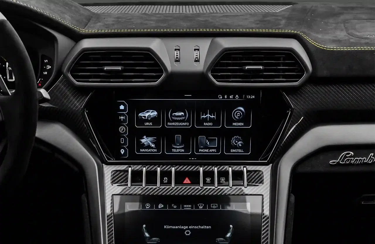 2024 Lamborghini Urus Performante interior, center console, Black