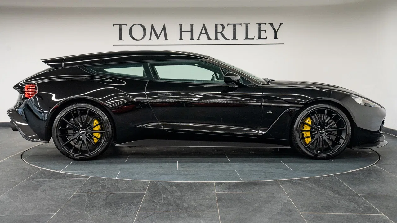 2019 Aston Martin Vanquish Zagato Shooting Brake, side profile, Black
