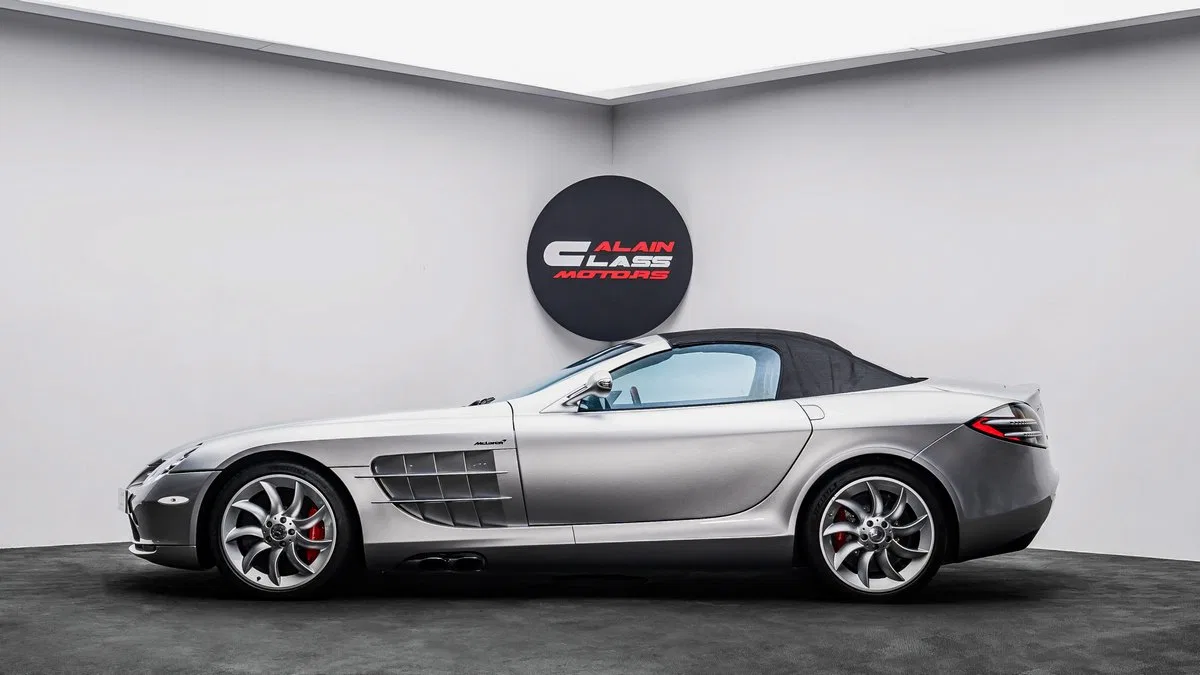 2007 Mercedes-Benz SLR McLaren Roadster, side profile, Crystal Laurit Silver