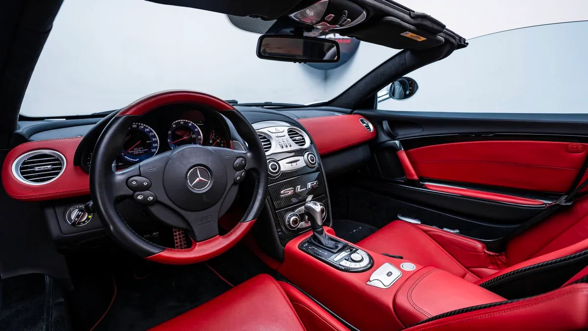 2007 Mercedes-Benz SLR McLaren Roadster interior, dashboard, Red
