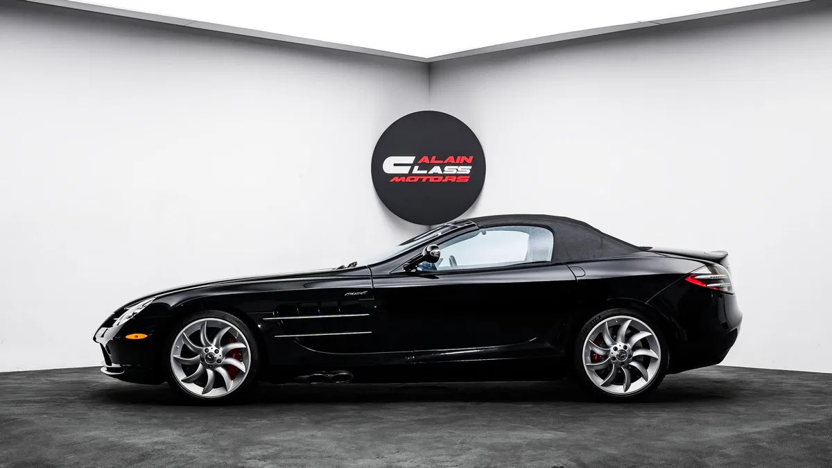 2008 Mercedes-Benz SLR McLaren Roadster, side profile, Black