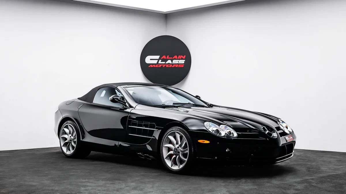 2008 Mercedes-Benz SLR McLaren Roadster, side profile, Black