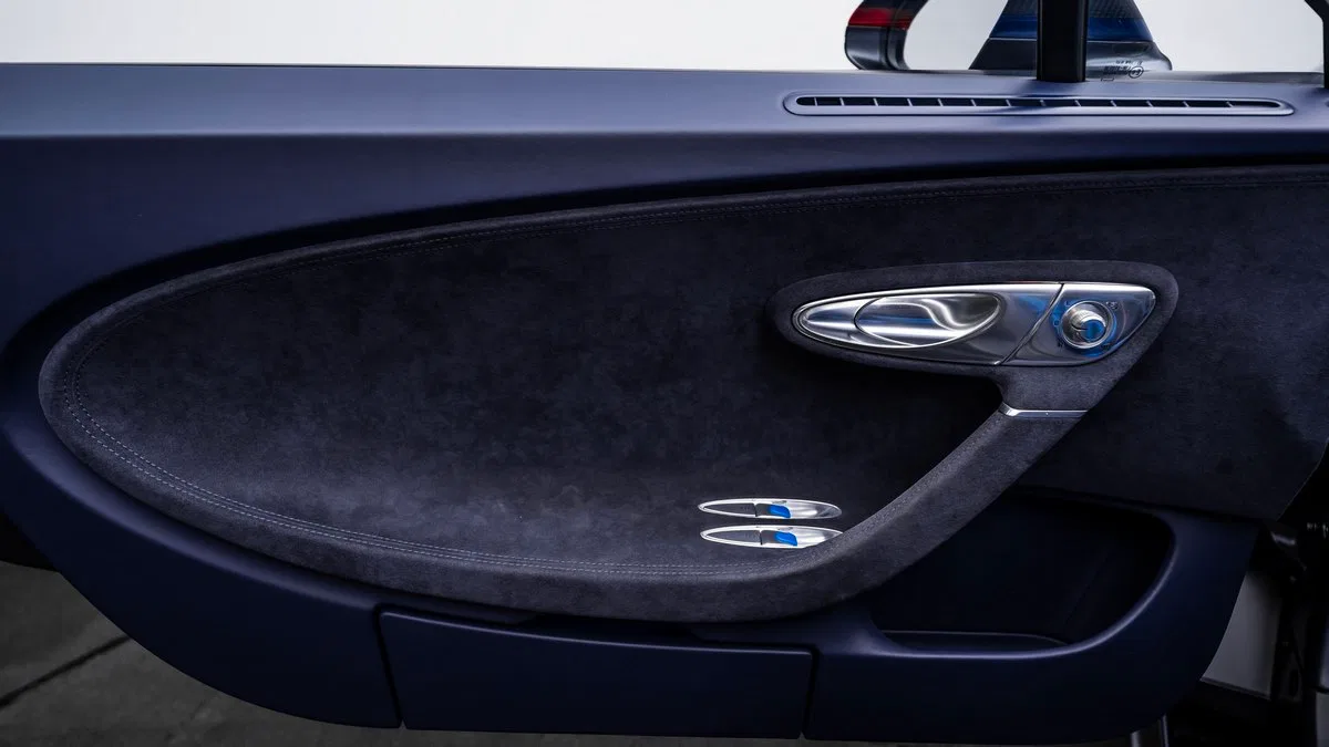 2019 Bugatti Chiron Sport 110 Ans interior, door panel, Blue