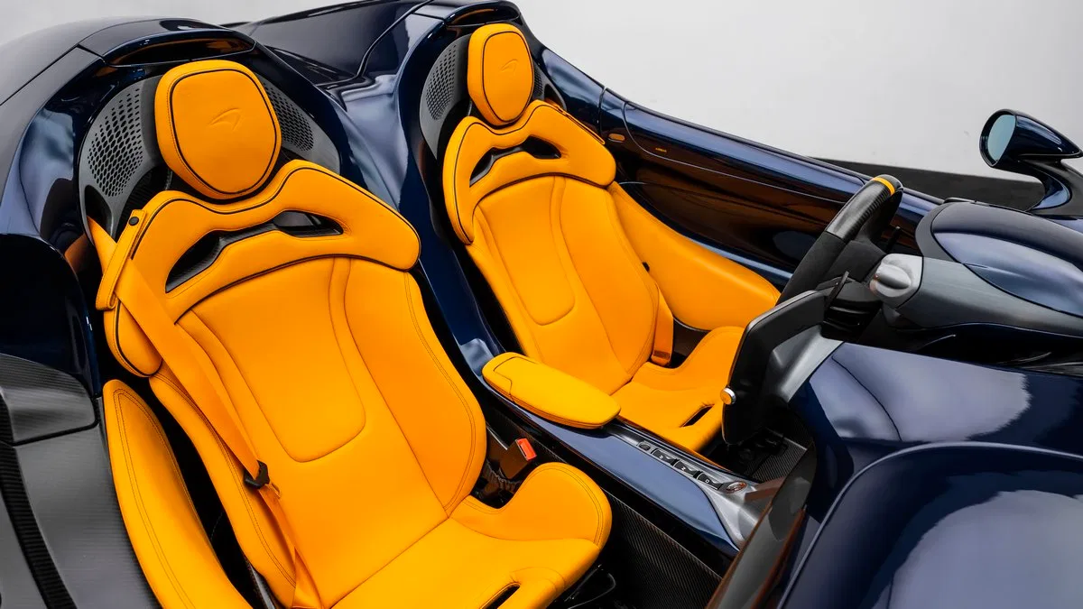 2021 McLaren Elva interior, seats, Orange
