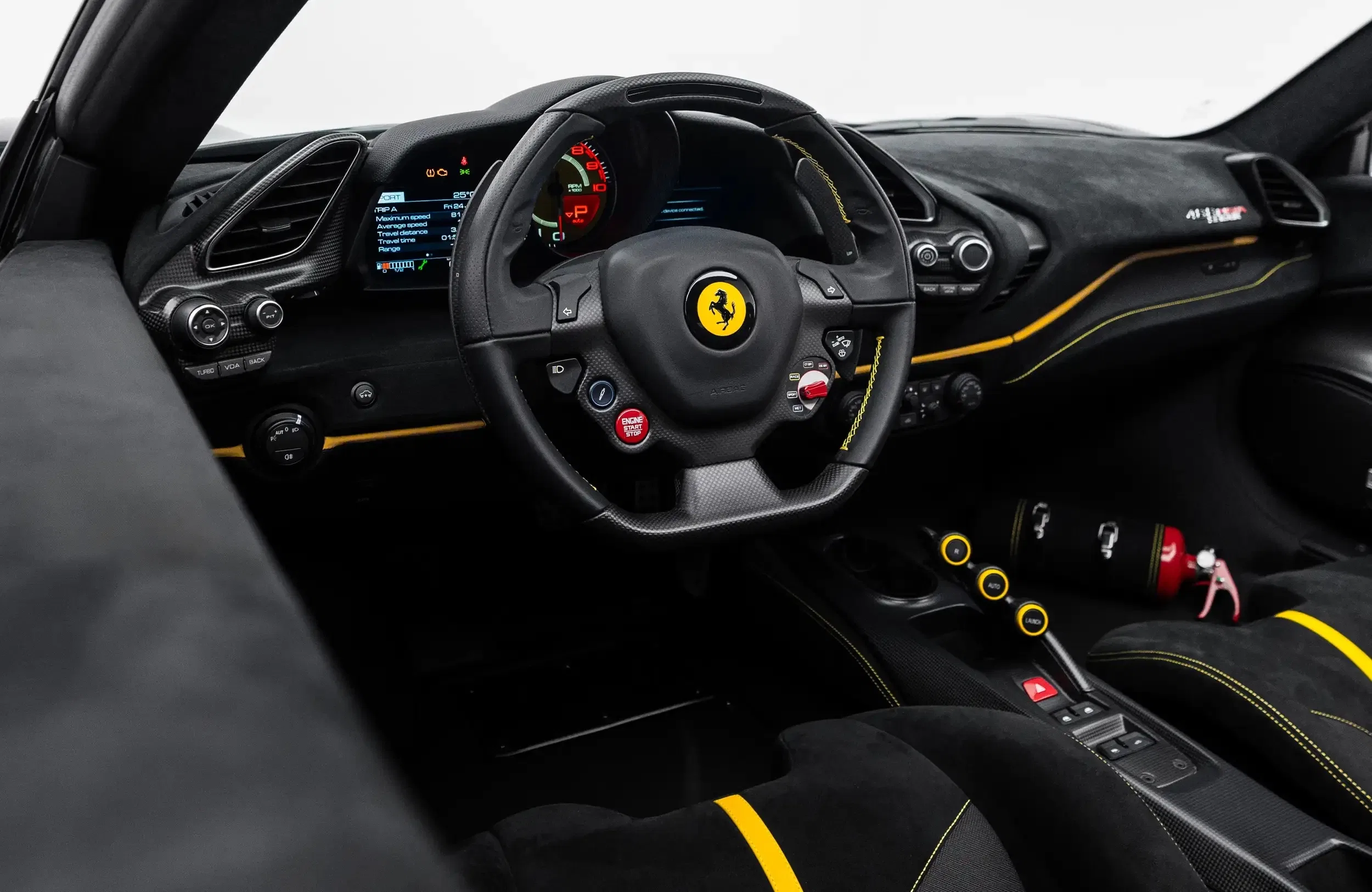 2020 Ferrari 488 Pista Spider 2020 interior, dashboard, Black