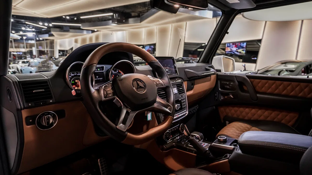 2014 Mercedes-Benz G63 AMG 6x6 interior, dashboard, Black | Brown