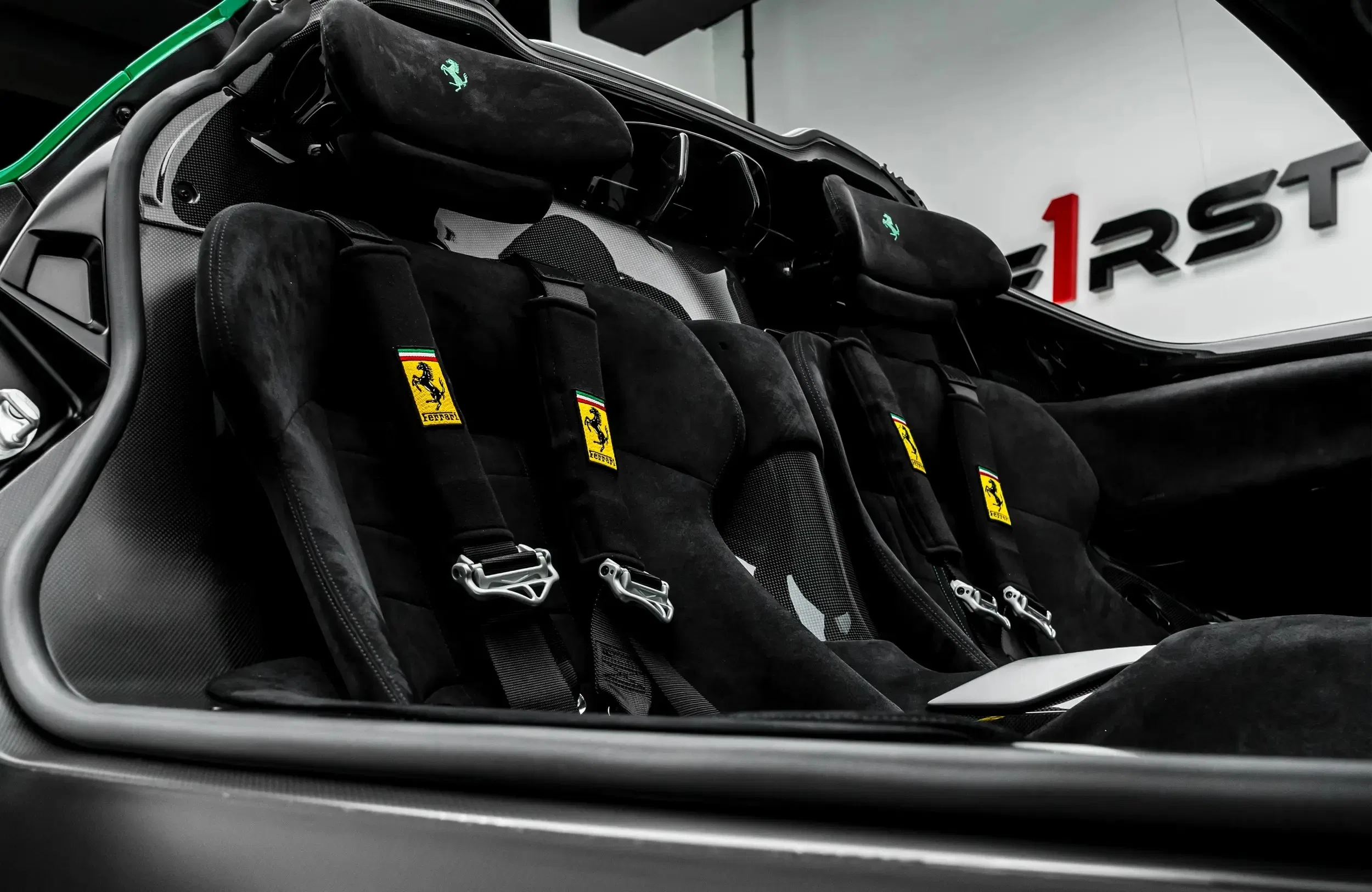 2023 Ferrari Daytona SP3 interior, seats, Black leather with carbon fiber accents
