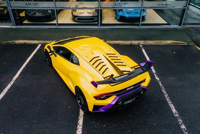 2022 Lamborghini Huracán STO for sale, exterior, Giallo and Nero Alcantara