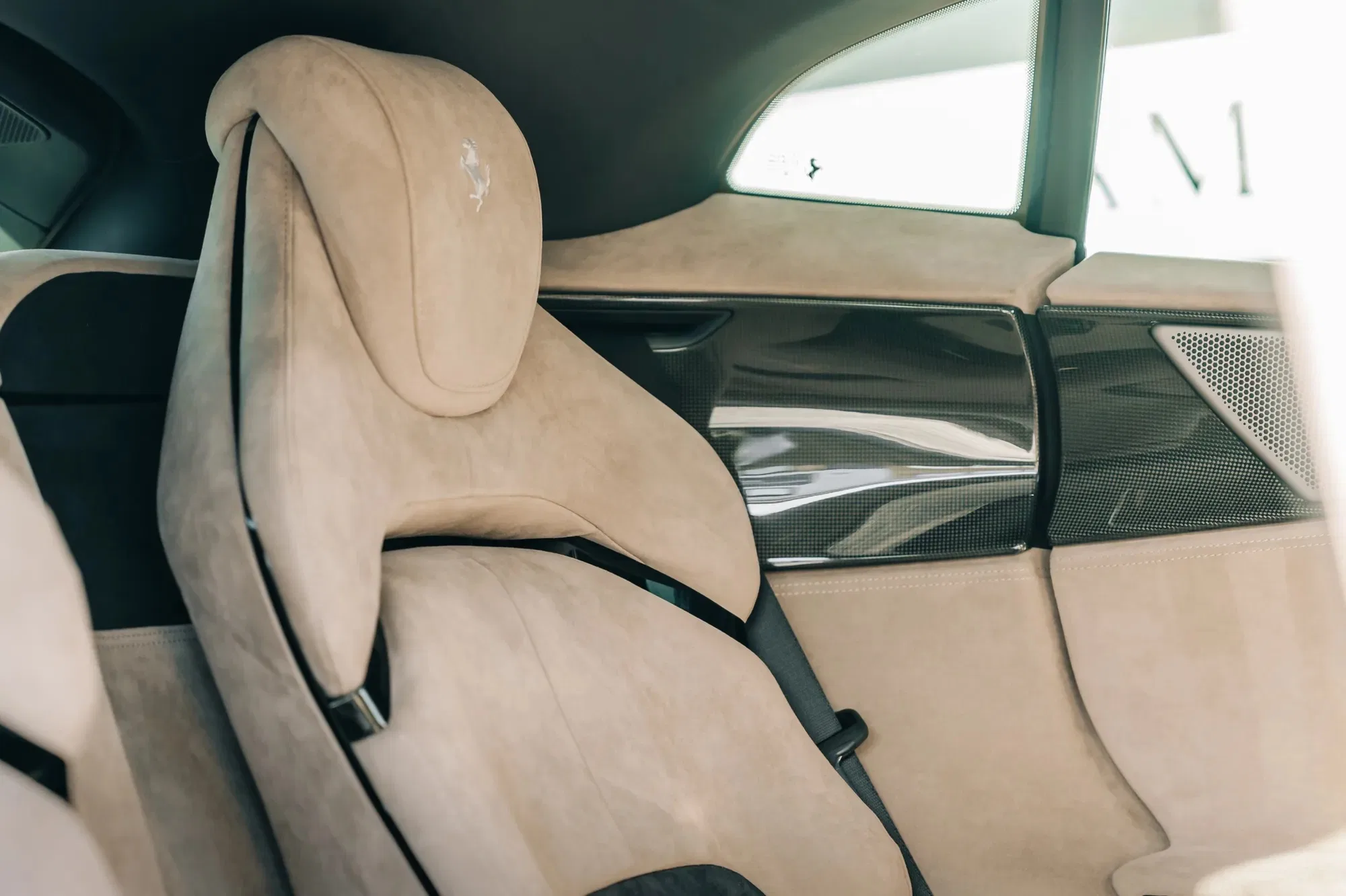 2024 Ferrari Purosangue interior, seats, Verde Dora