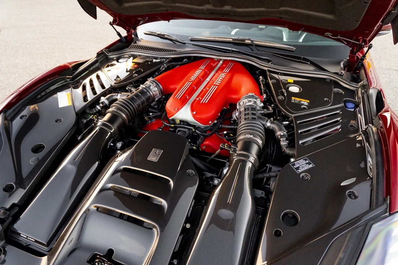 2022 Ferrari 812 Competizione – Rosso Rubino engine