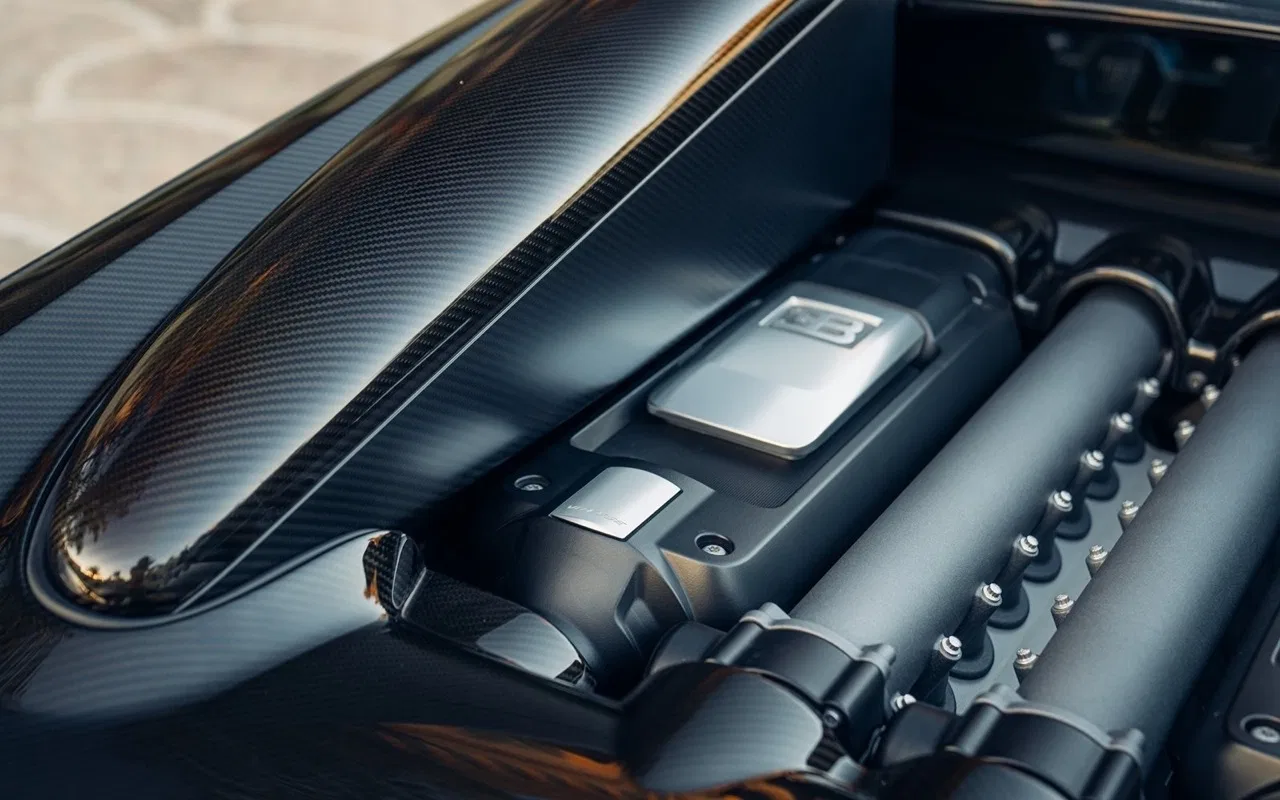 2015 Bugatti Veyron 16.4 Grand Sport Vitesse interior, center console, Dark Grey Leather with Red Stitching