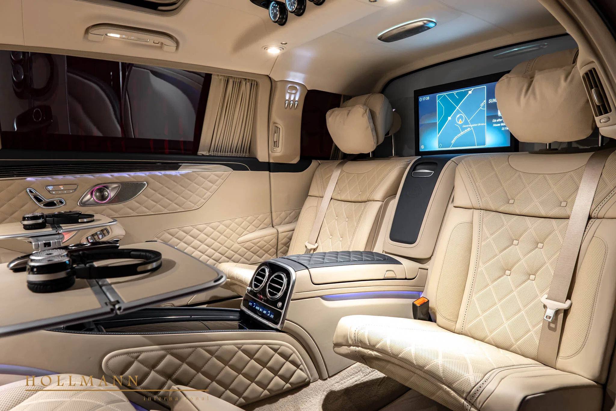 2024 Mercedes-Maybach S 650 Pullman interior, seats, Leather Beige