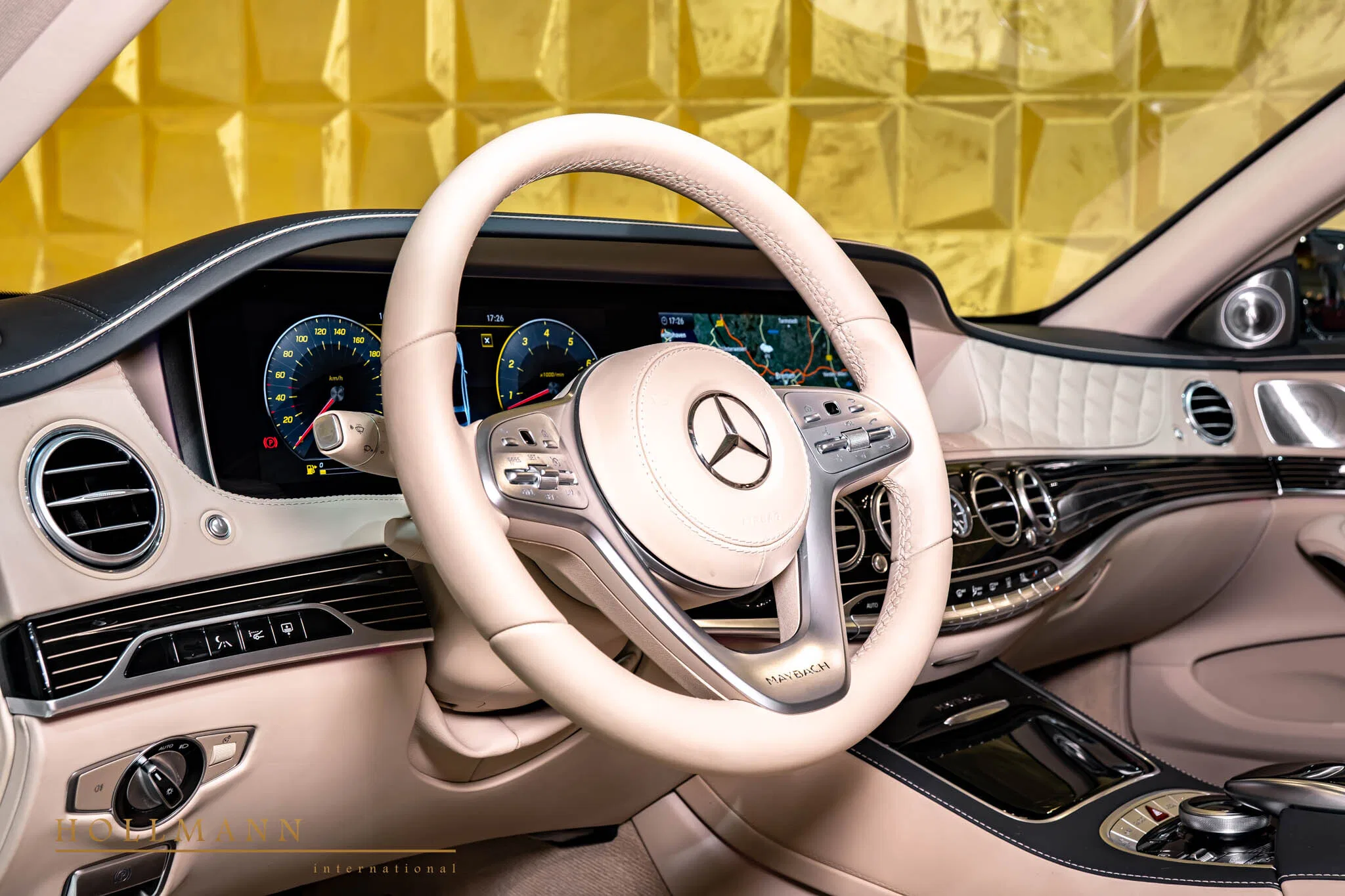 2024 Mercedes-Maybach S 650 Pullman interior, dashboard, Leather Beige