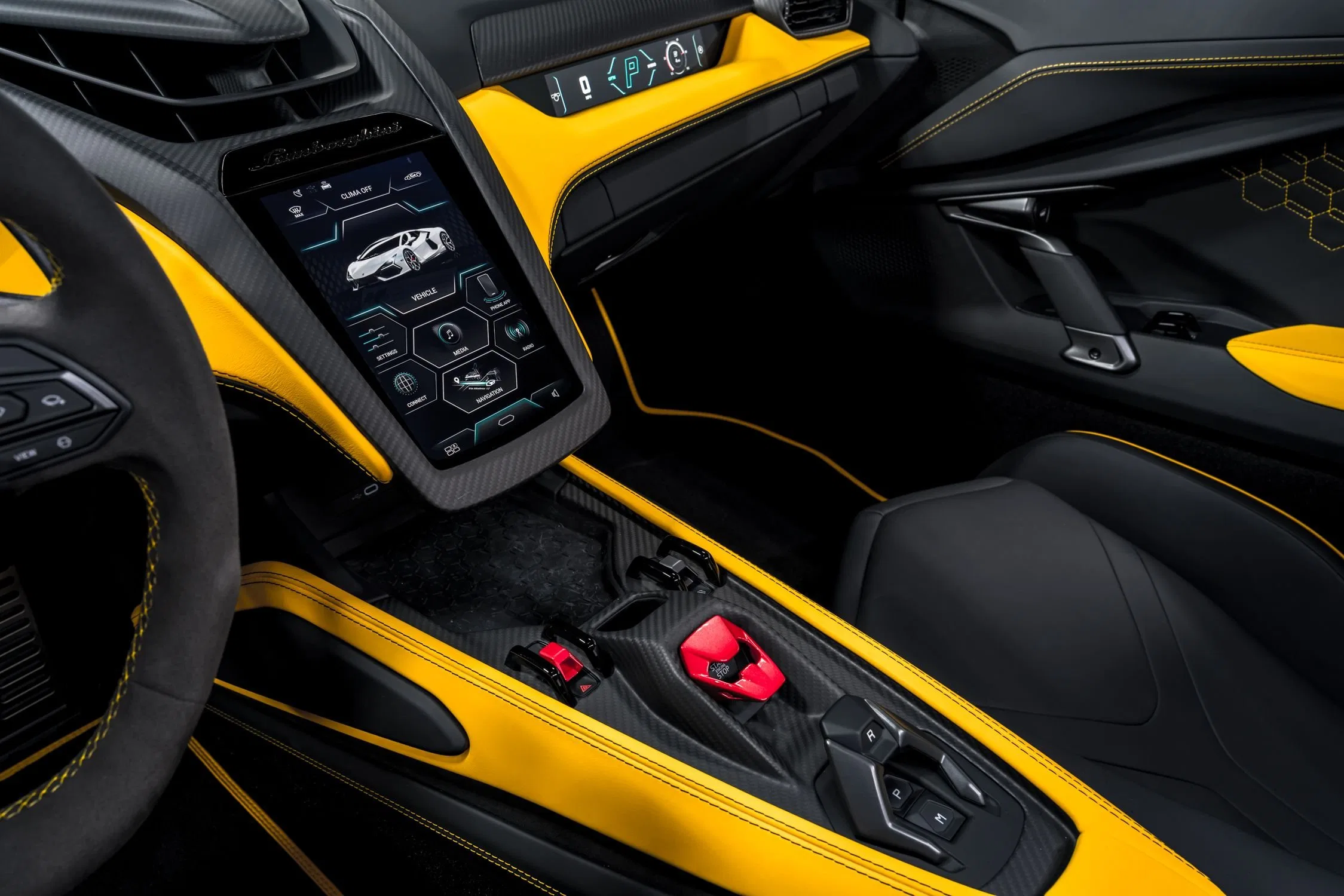 2024 Lamborghini Revuelto interior, Nero Ade