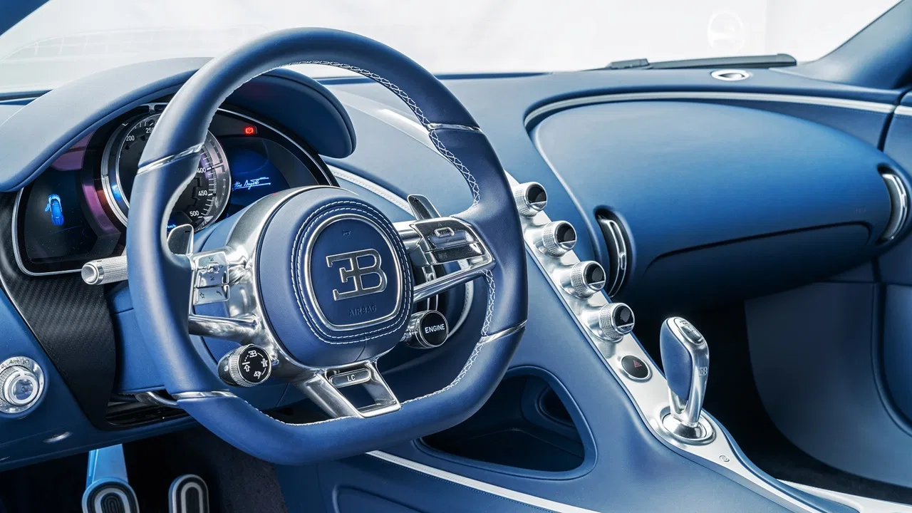 2022 Bugatti Chiron Super Sport interior, Deep Blue