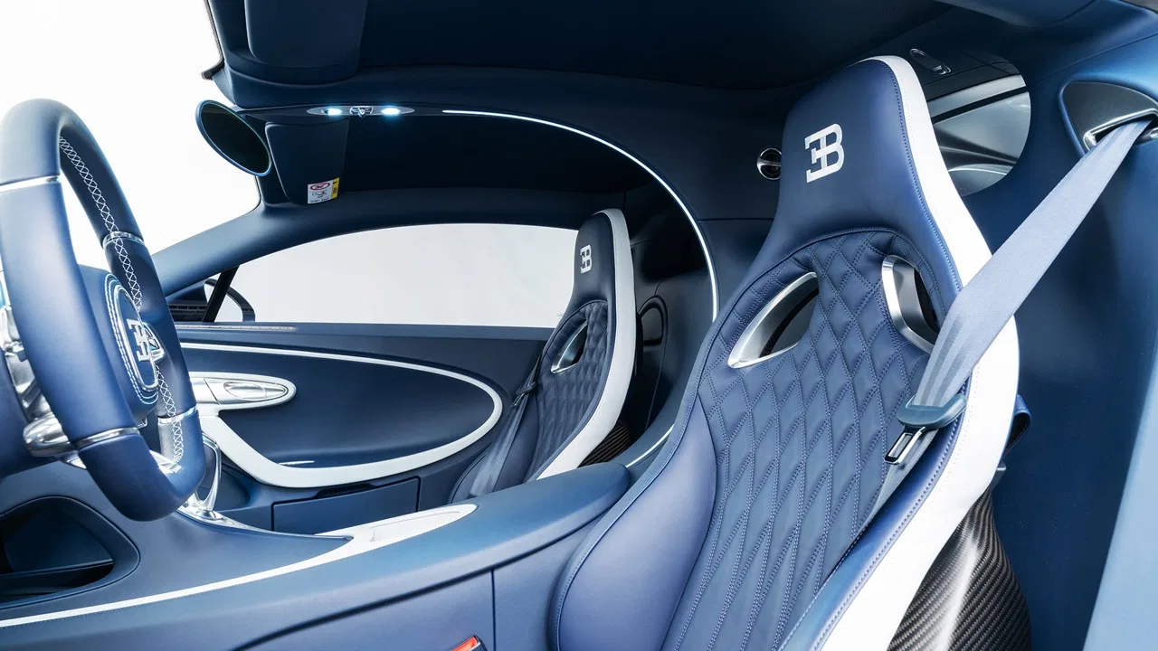 2022 Bugatti Chiron Super Sport interior, Deep Blue