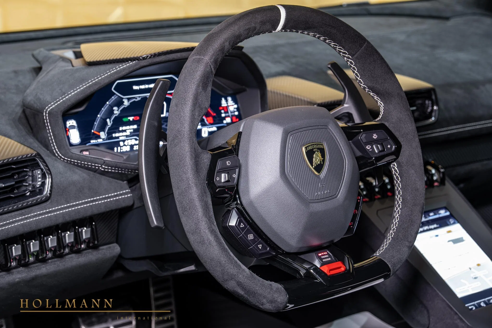 2025 Lamborghini Huracán STO interior, steering wheel, Nero