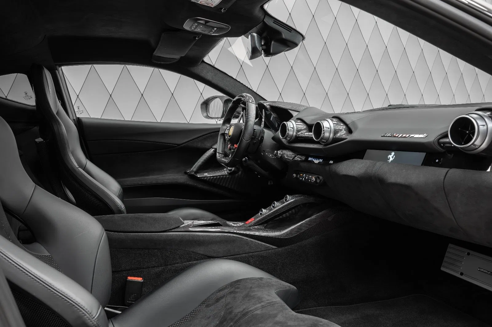 2019 Mansory 812 Superfast Stallone interior, Nero (Black) – Full Leather & Alcantara