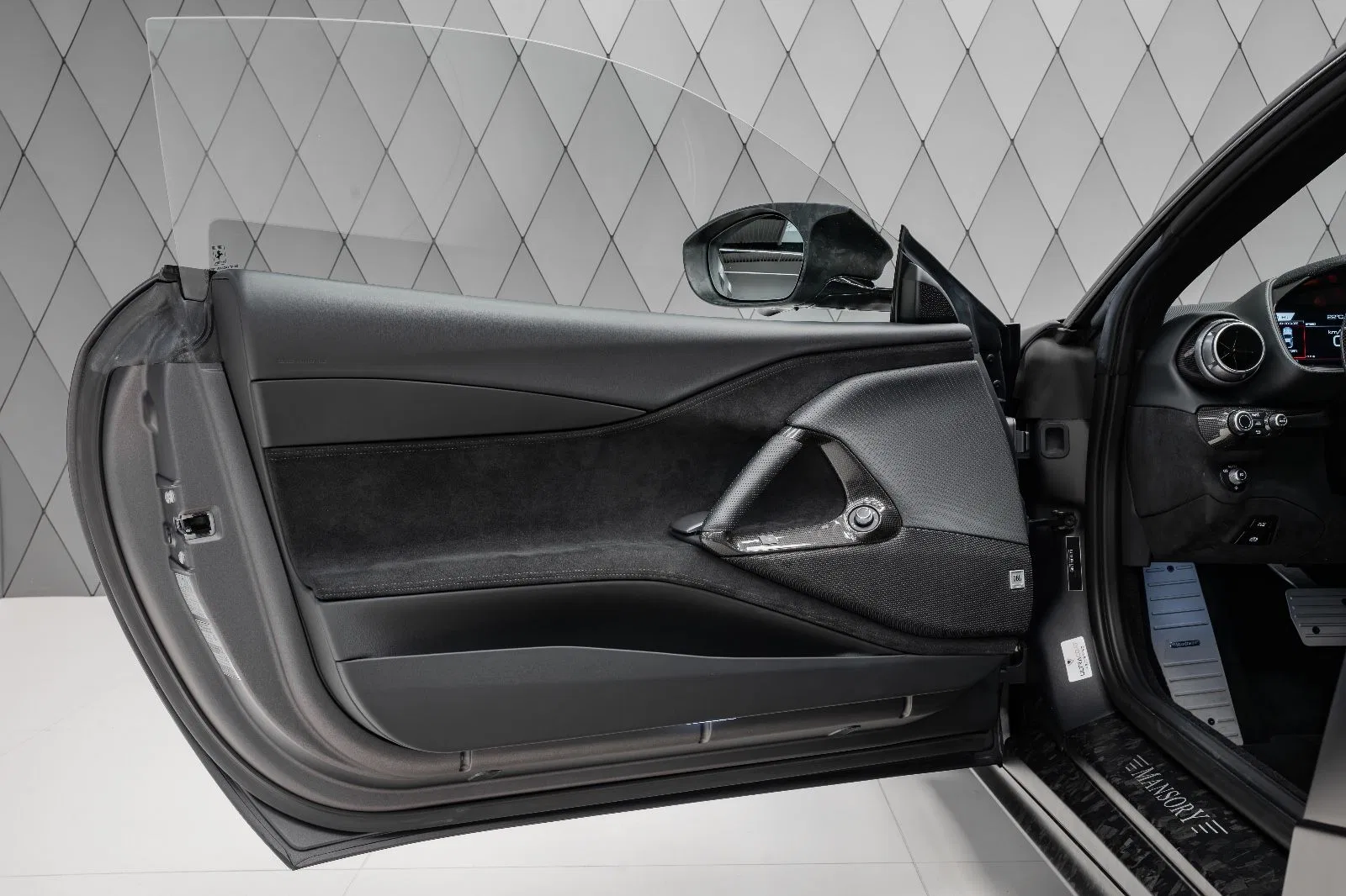 2019 Mansory 812 Superfast Stallone interior, door panel, Nero (Black) – Full Leather & Alcantara