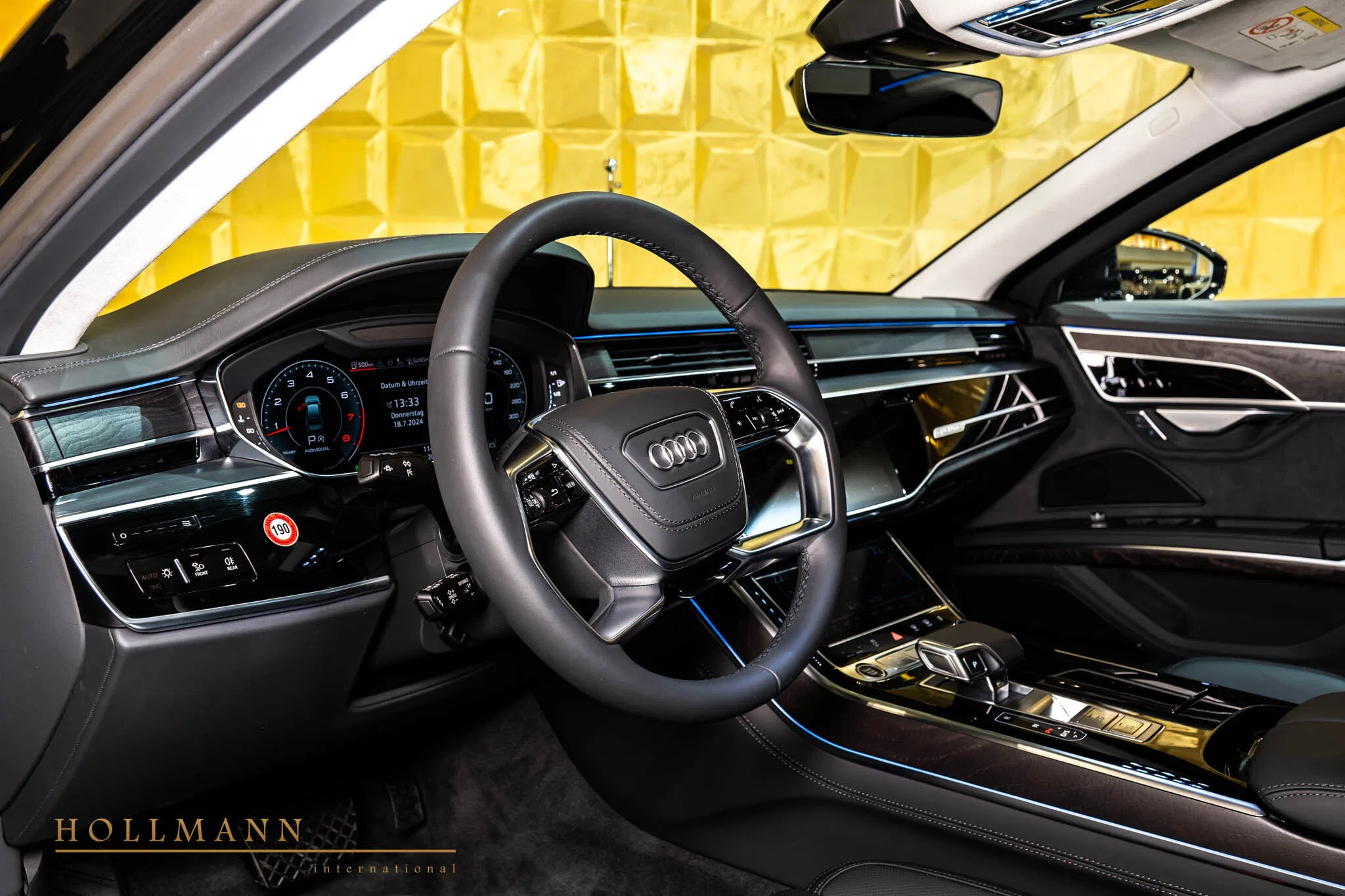 2025 Audi A8 Armored interior, dashboard, Leather Black