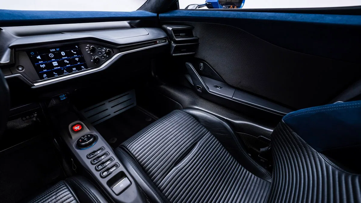 2018 Ford GT interior, Black | Blue
