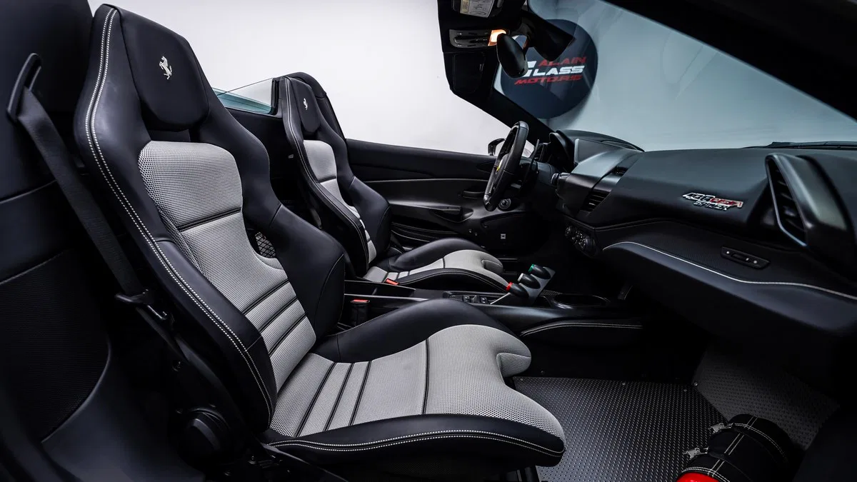 2020 Ferrari 488 Pista Spider interior, seats, Black | Grey