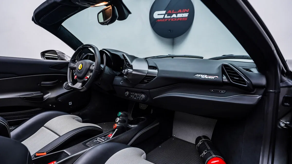 2020 Ferrari 488 Pista Spider interior, Black | Grey