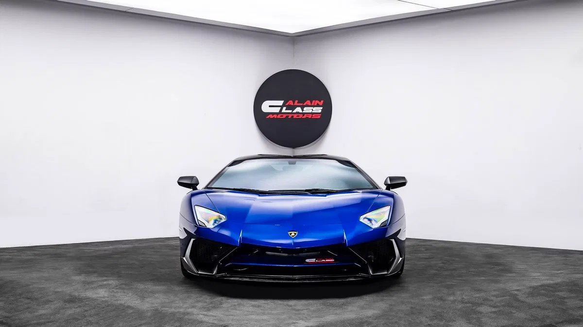 2016 Lamborghini Aventador SV Roadster for sale, exterior, Blu Sideris