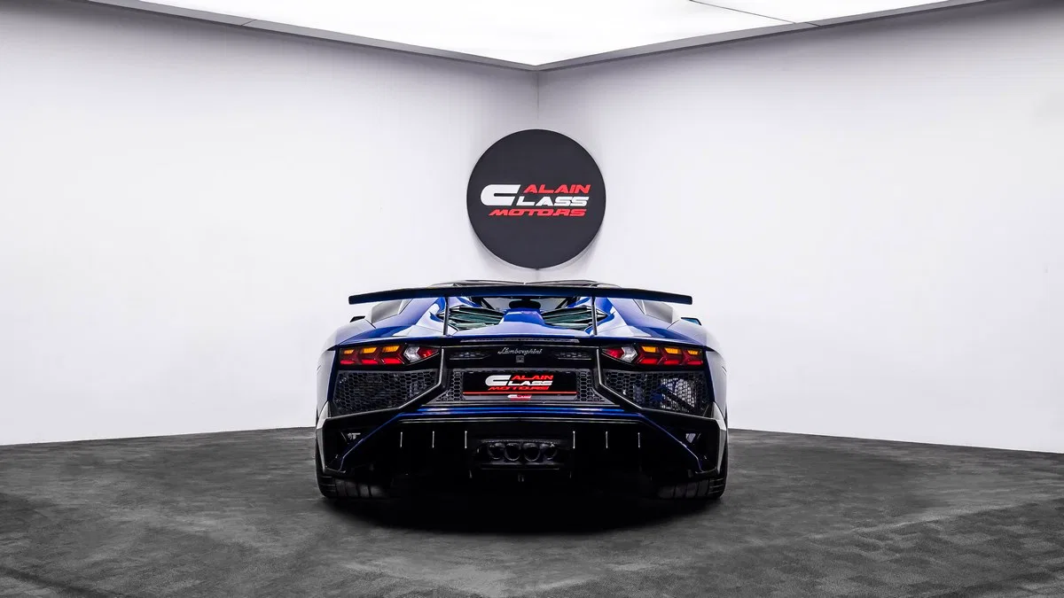 2016 Lamborghini Aventador SV Roadster for sale, exterior, Blu Sideris