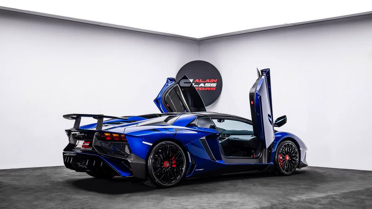 2016 Lamborghini Aventador SV Roadster for sale, exterior, Blu Sideris