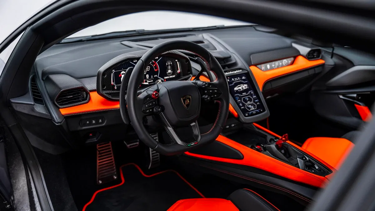 2024 Lamborghini Revuelto interior, dashboard, Black | Orange