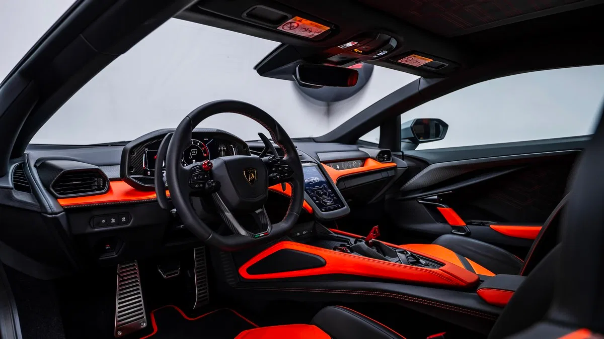 2024 Lamborghini Revuelto interior, dashboard, Black | Orange