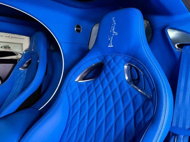 2024 Bugatti Chiron Super Sport "Elephant Blanc" interior, French Racing Blue