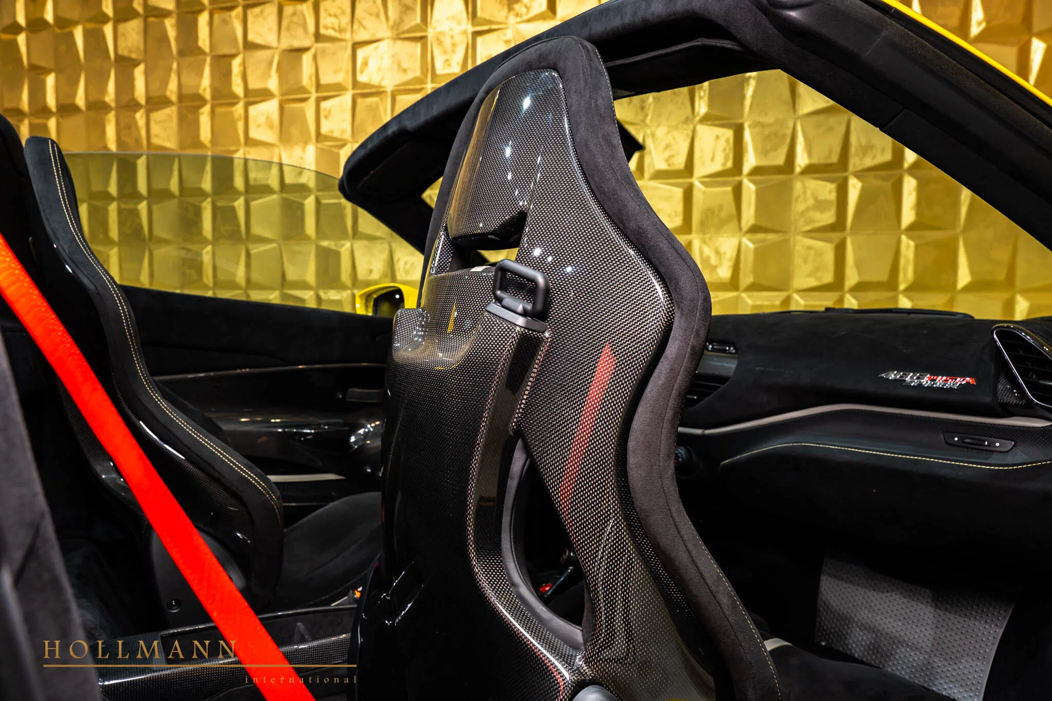 2020 Ferrari 488 Pista Spider interior, Alcantara Nero