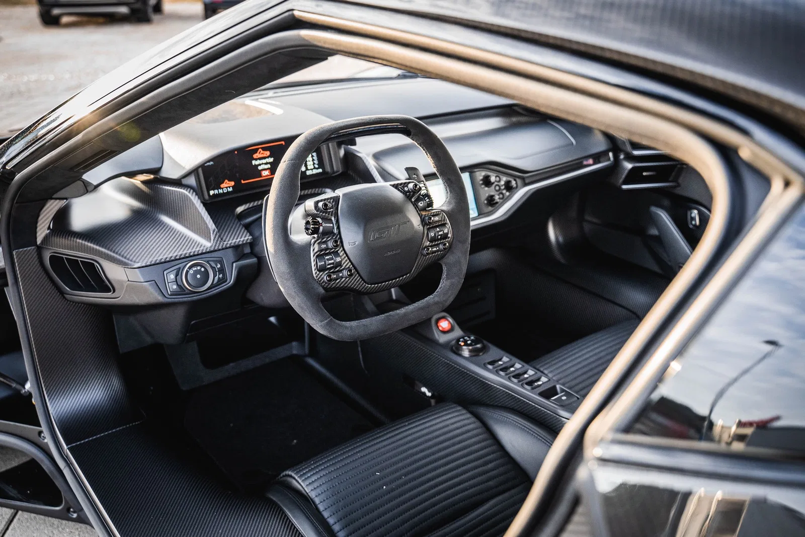 2024 Ford GT interior, dashboard, Black Alcantara
