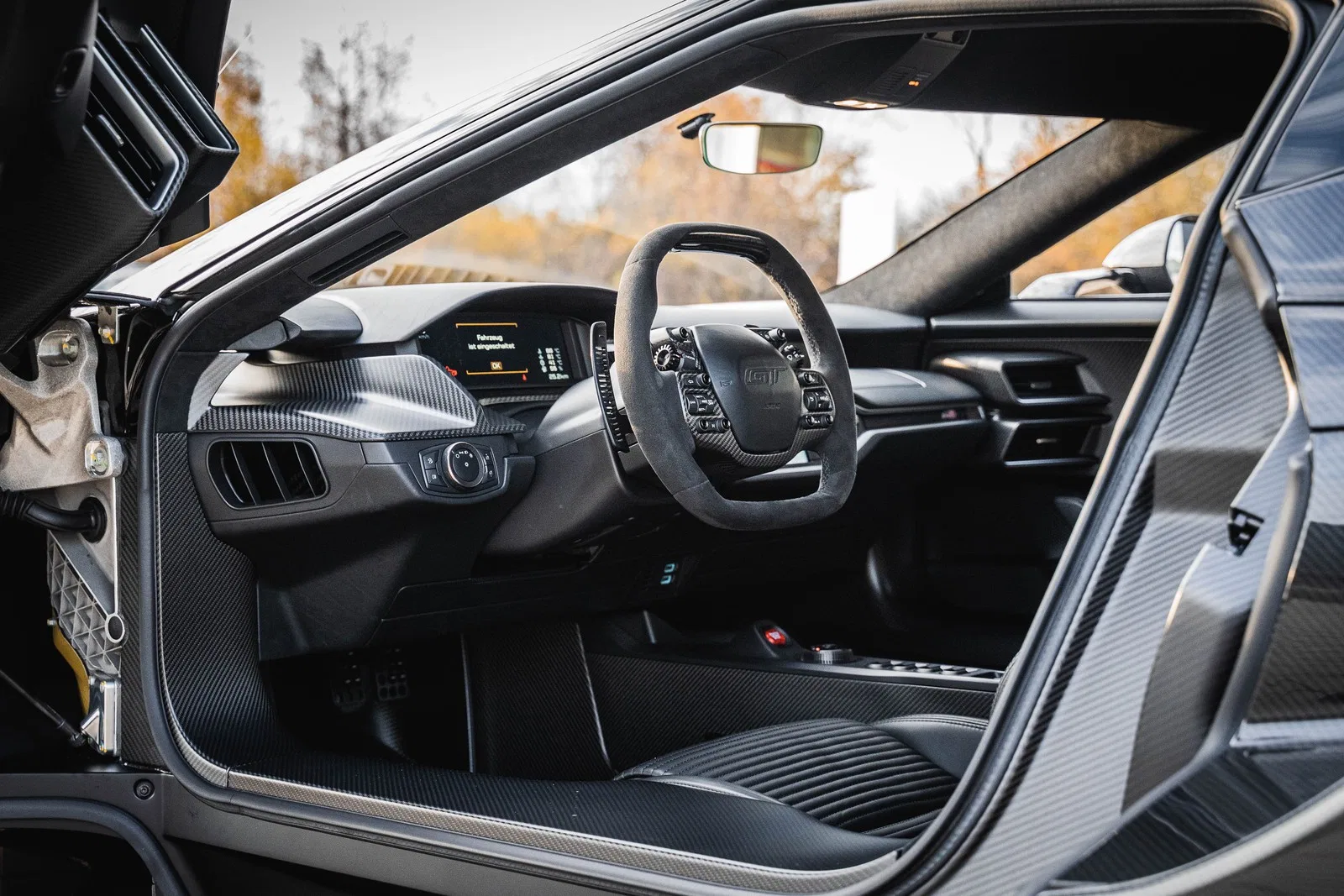 2024 Ford GT interior, dashboard, Black Alcantara