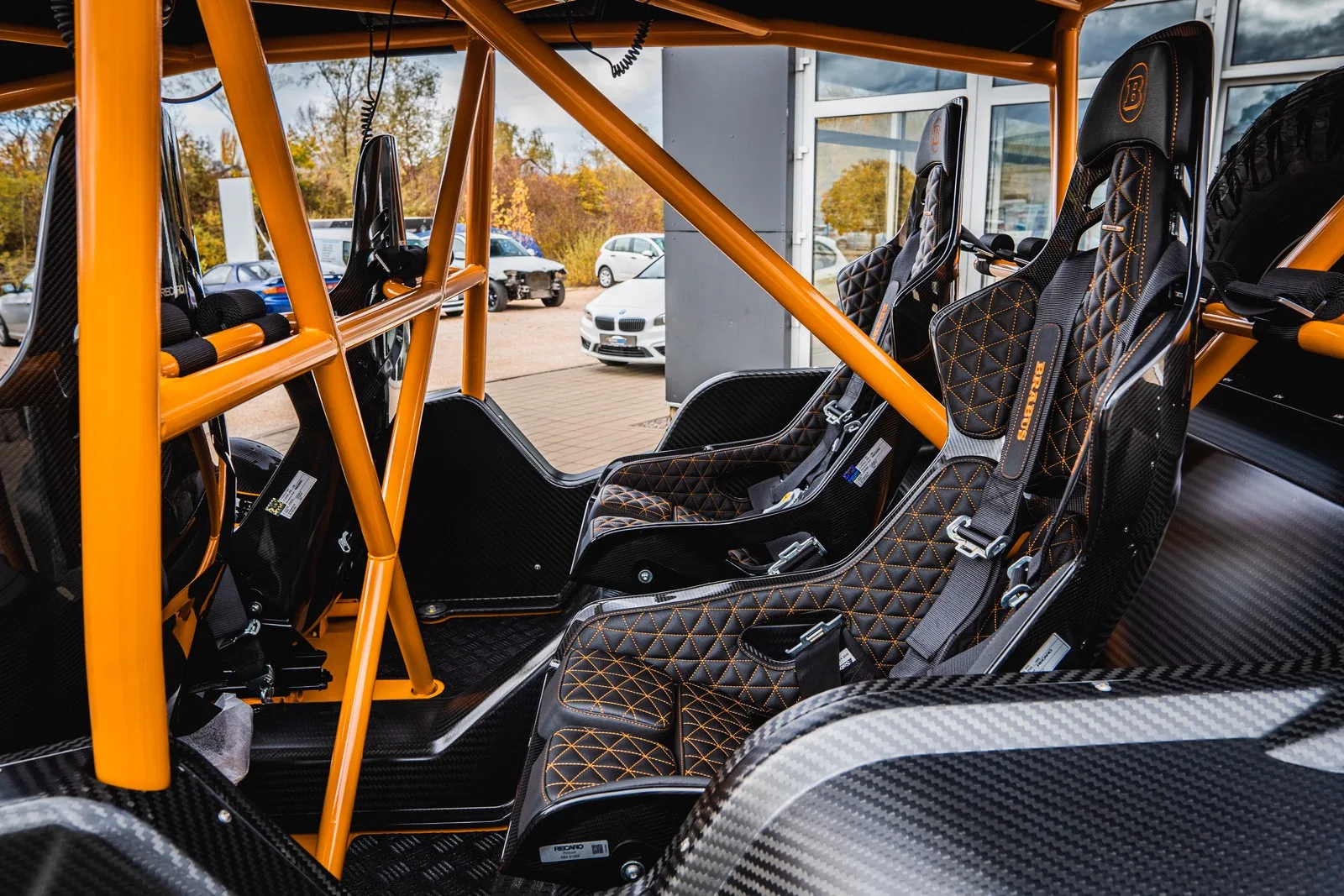 2024 BRABUS Crawler interior, seats, Black / Orange – BRABUS Marine TechFX