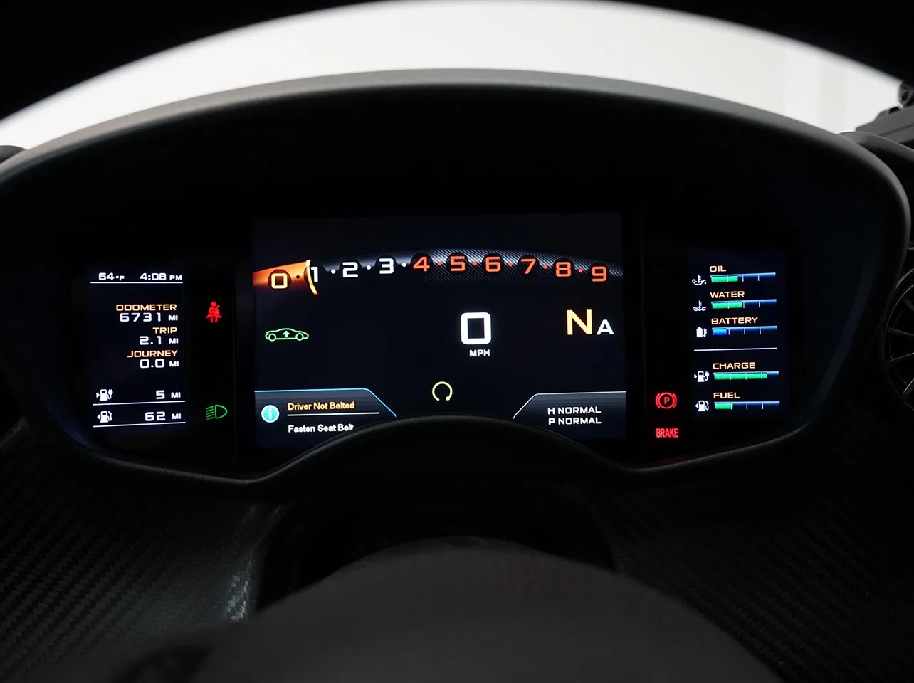 2013 McLaren P1 interior, Black with Yellow inserts